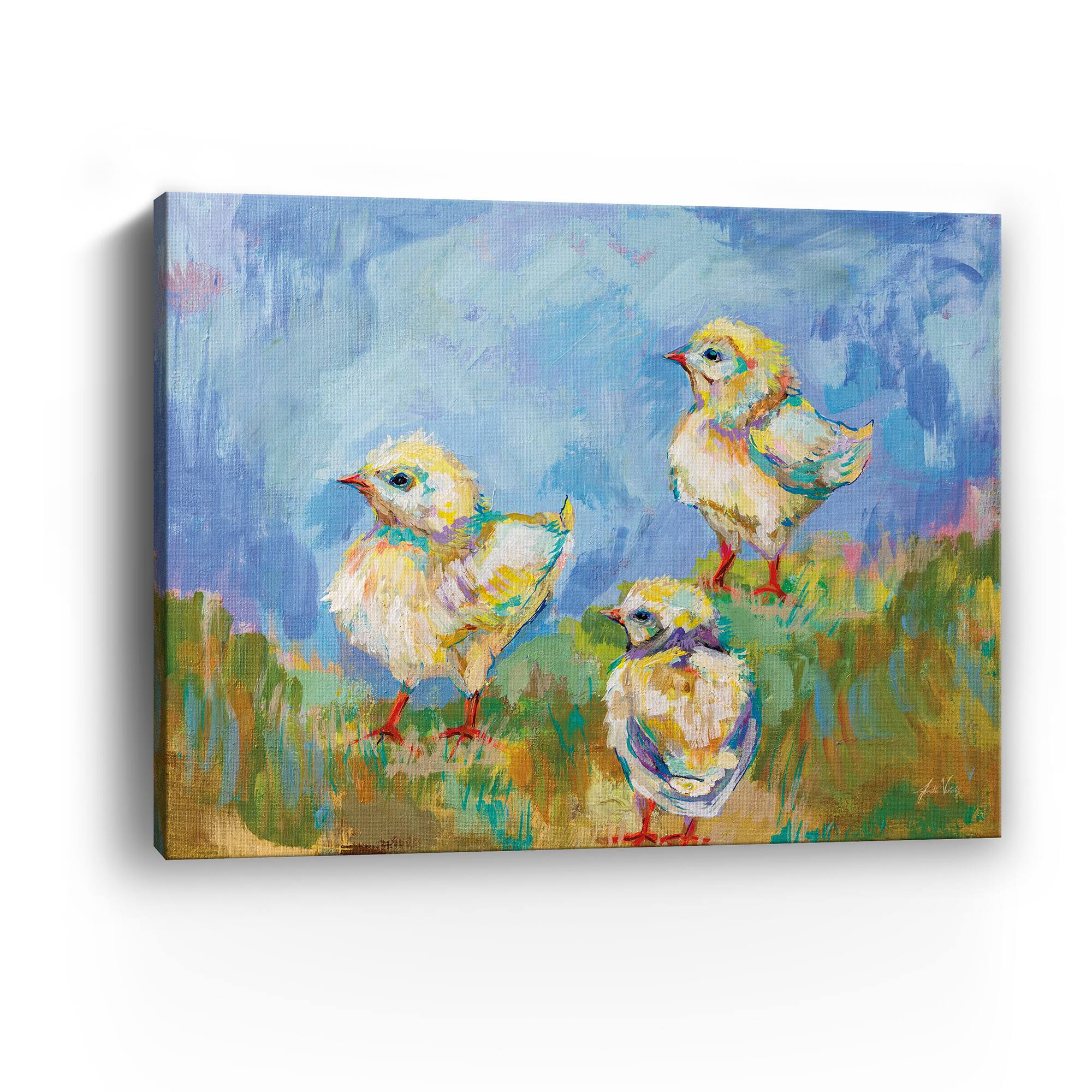 Lumaprints Easter Chicks Trio Canvas Giclée Art